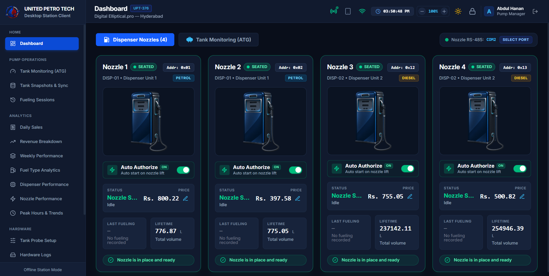 Desktop main application / overview screen